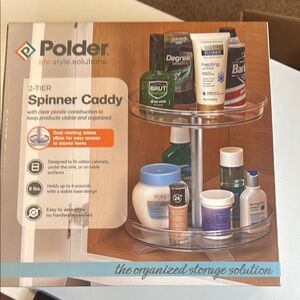 Polder Spinner Caddy with Clear and Silver Design